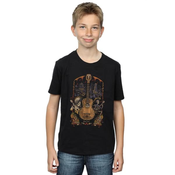 Disney Boys Coco Gitarr T-shirt 7-8 år Svart Black 7-8 Years