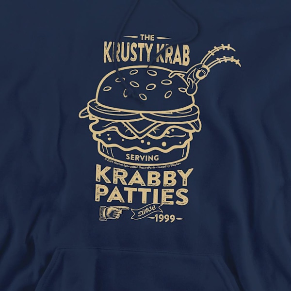 SvampBob Fyrkant Herr The Krusty Krab Shock Mono Hoodie XL Navy XL