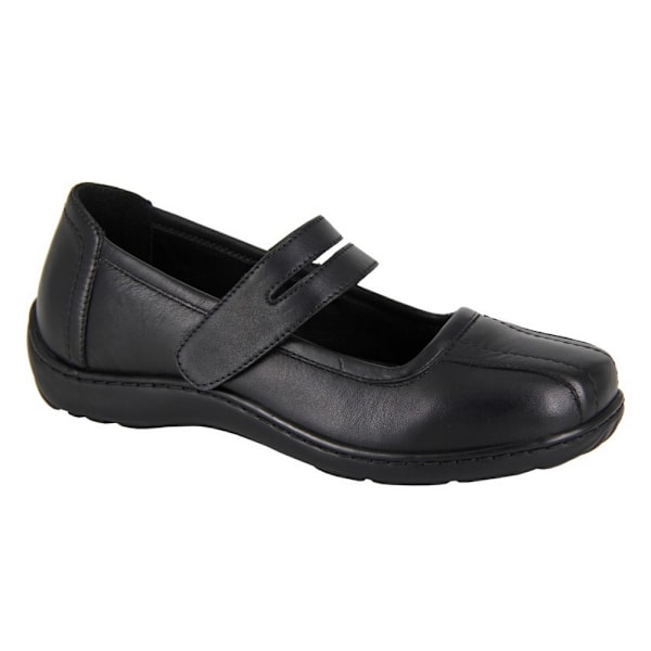 Mod Comfys Dam/Damer Softie Läder Extra Bred Mary Janes 5 Black 5 UK