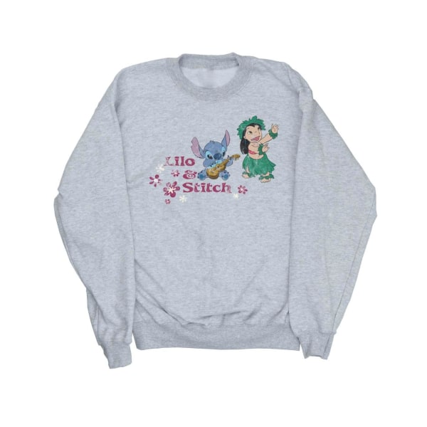 Disney Girls Lilo And Stitch Hawaii Sweatshirt 7-8 år Sport Sports Grey 7-8 Years