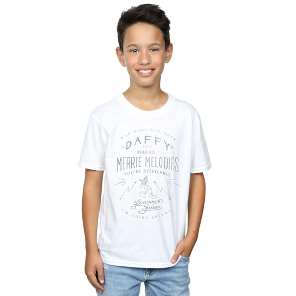 Looney Tunes Boys Daffy Duck Despicable T-Shirt 12-13 år Vit White 12-13 Years