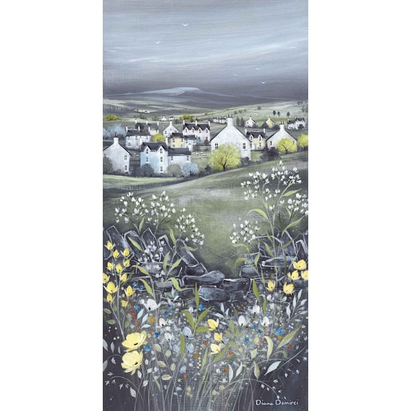 Diane Demirci Chalkboard Hills II Tryck 60cm x 30cm Grå/Grön/ Grey/Green/Yellow 60cm x 30cm