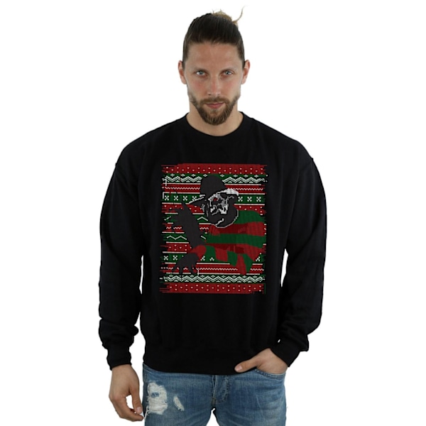 A Nightmare On Elm Street Herr Jul Fair Isle Sweatshirt L Black L