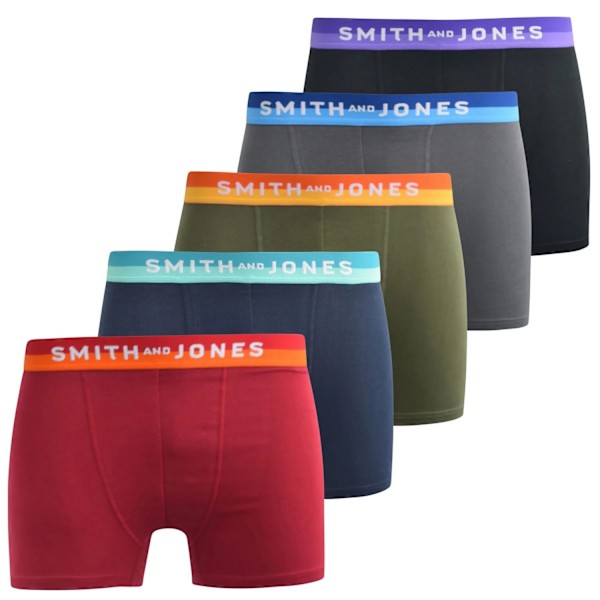 Smith & Jones Jaspin Boxerkalsonger för män (5-pack) M Flerfärgad Multicoloured M