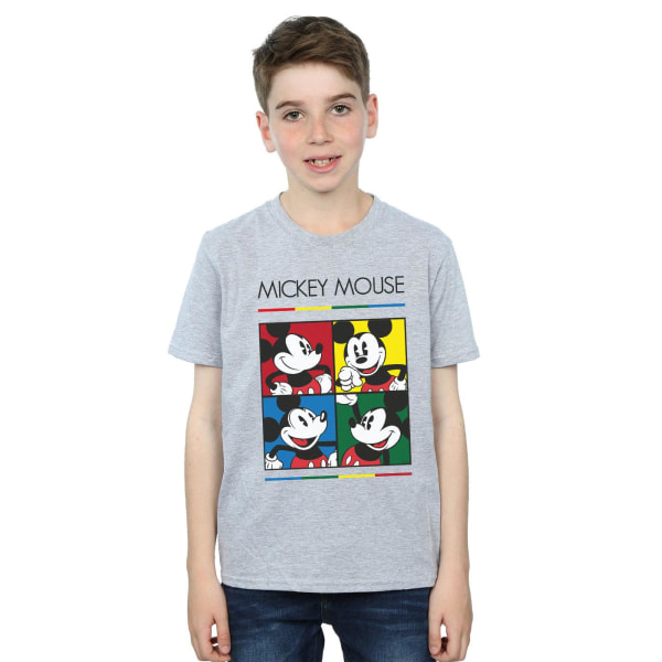 Disney Boys Mickey Mouse Square Colour T-Shirt 5-6 år Sport Sports Grey 5-6 Years