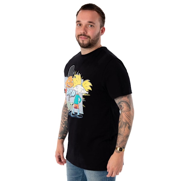 Hey Arnold! Herr T-shirt med kort ärm Bro It Out L Svart Black L