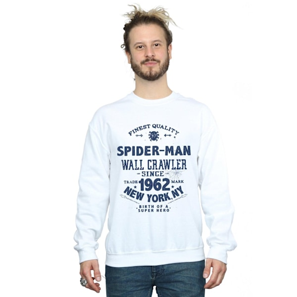 Marvel Herr Spider-Man Sweatshirt av högsta kvalitet 3XL Vit White 3XL