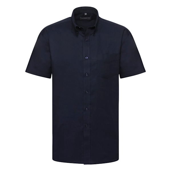 Russell Collection Herr Kortärmad Easy Care Oxford Skjorta 16. Bright Navy 16.5inch