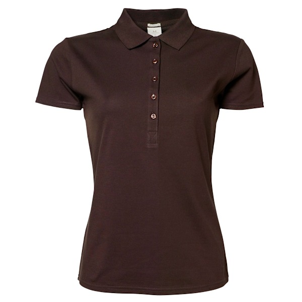 Tee Jays Dam/Damer Lyxig Stretch Kortärmad Polotröja M Chocolate M