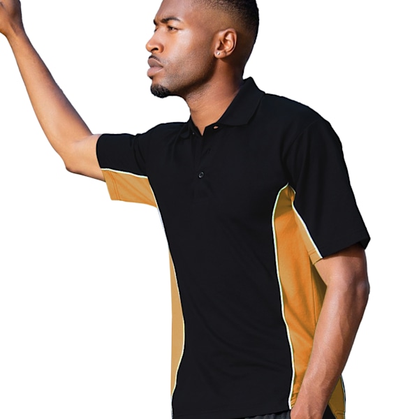 Gamegear® Herr Track Pique Kortärmad Polotröja Topp 3XL Svart Black/Gold/White 3XL