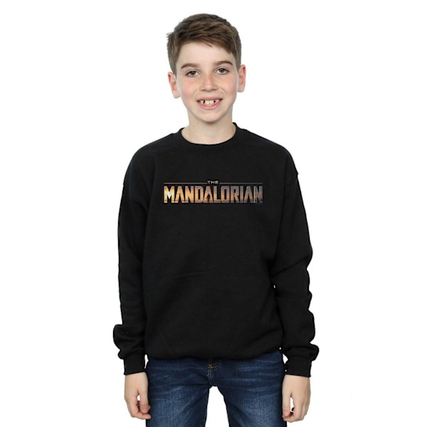 Star Wars Pojkar The Mandalorian Series Logotyp Sweatshirt 12-13 År Black 12-13 Years