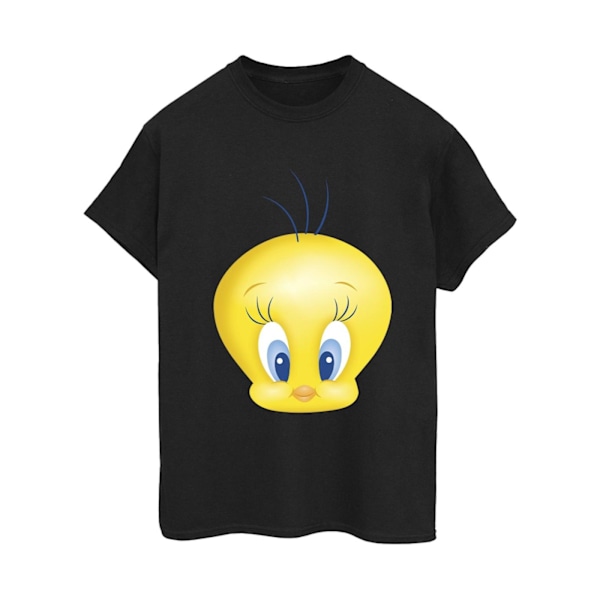 Looney Tunes Dam/Damer Tweety Face Bomull Boyfriend T-shirt Black 3XL