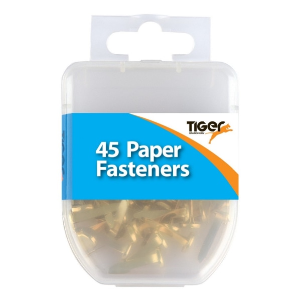 Tiger Stationery Essential Paper Feners (Pack of 45) One Siz Brass One Size