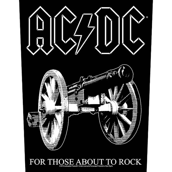 AC/DC For Those About To Rock Patch One Size Svart/Vit Black/White One Size