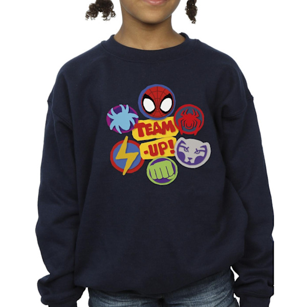 Marvel Girls Spidey And His Amazing Friends Team Up Sweatshirt Navy Blue 12-13 Years