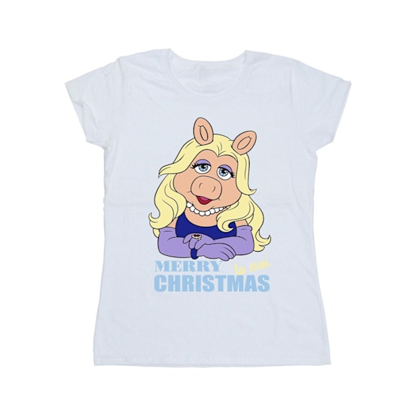Disney Dam/Kvinnor Muppets Miss Piggy Queen of Holidays Cotto White M