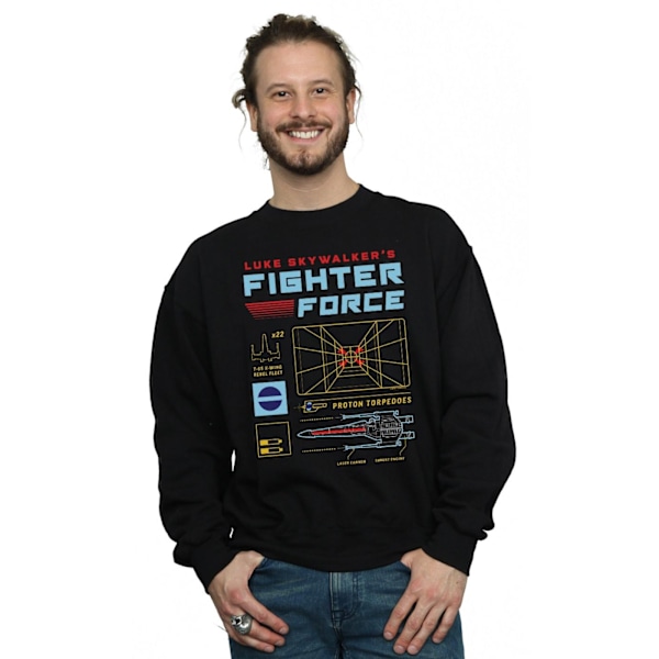 Star Wars Mens Luke Skywalker´s Fighter Force Sweatshirt 4XL Svart Black 4XL