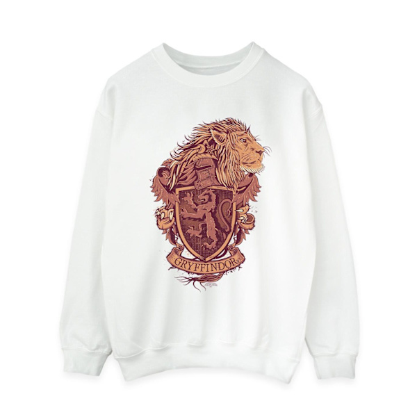 Harry Potter Dam/Kvinnor Gryffindor Sketch Crest Sweatshirt M White M
