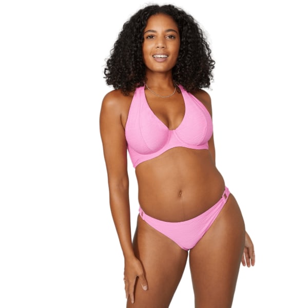 Underbar texturerad, icke-vadderad bikinitopp för dam/dam, 32G rosa Pink 32G