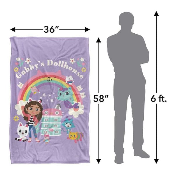 Gabby´s Dollhouse Silkesfilt 147cm x 91cm Regnbåge Rainbow 147cm x 91cm