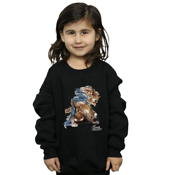 Disney Girls Beauty And The Beast Beast Sketch Sweatshirt 9-11 Black 9-11 Years