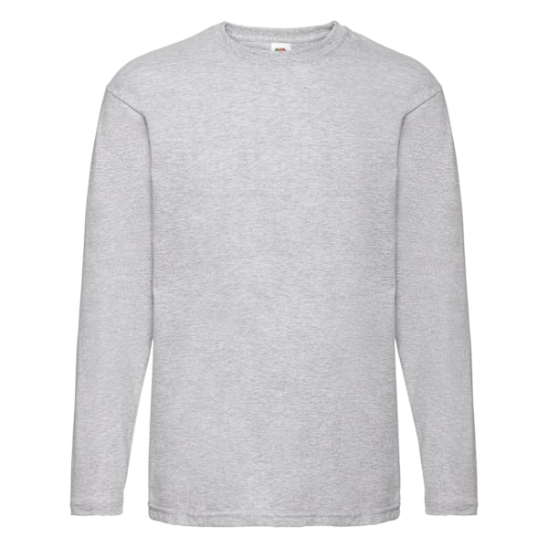 Fruit Of The Loom Mens Valueweight Crew Neck Long Sleeve T-Shir Heather Grey L