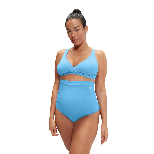 Speedo Dam/Dam Högmidjad Graviditets Bikini Set 10 UK Blå Blue 10 UK
