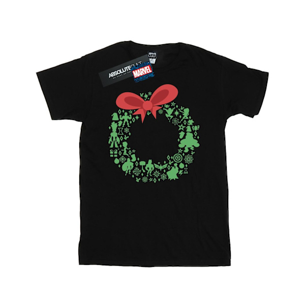 Marvel Mens Avengers Christmas Wreath T-Shirt XXL Svart Black XXL