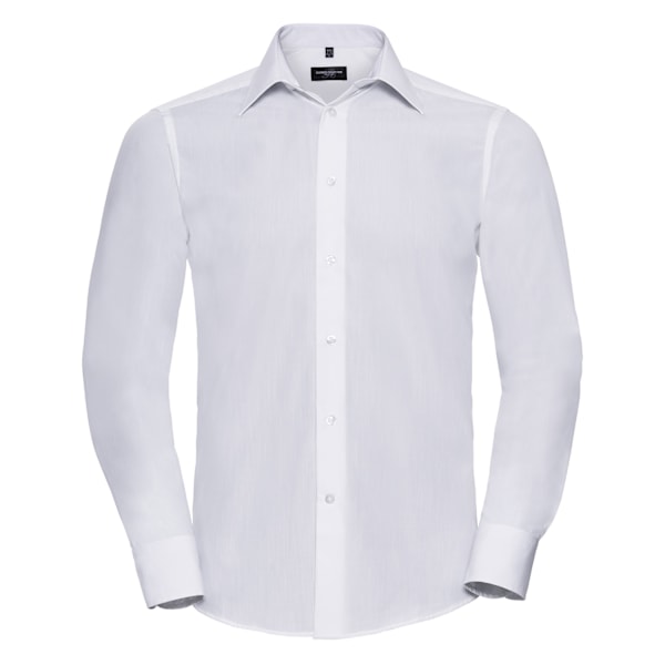 Russell Collection Herr Poplin Easy-Care Skräddarsydd Långärmad White L