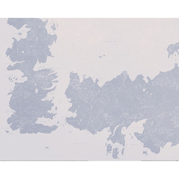 Game Of Thrones Westeros Print 50cm x 40cm Grå Grey 50cm x 40cm