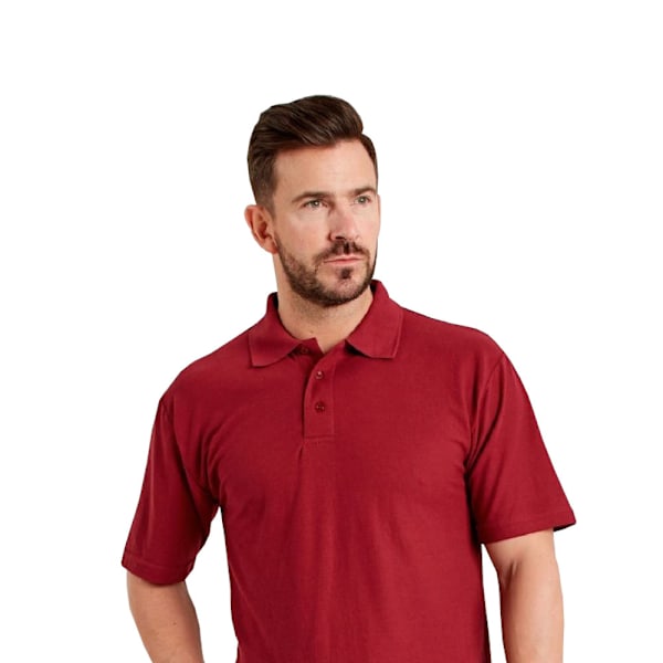 UCC 50/50 Herr enfärgad pikétröja med korta ärmar 3XL Bourgogne Burgundy 3XL