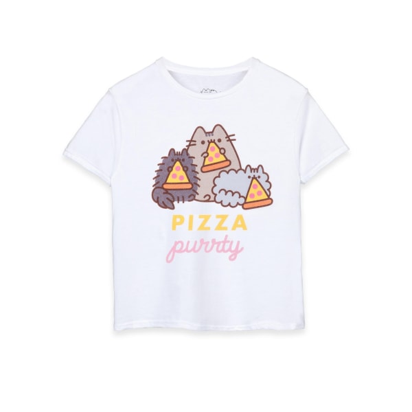 Pusheen Girls Pizza Purrty Kortärmad T-shirt 9-10 år Whi White 9-10 Years