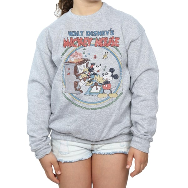Disney Girls Mickey Mouse Piano Sweatshirt 7-8 år Sports Grey Sports Grey 7-8 Years