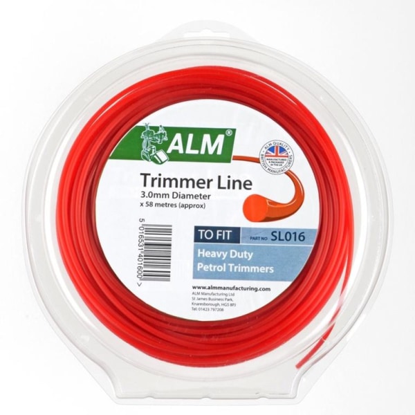 ALM Plain Trimmer Line 58m x 3mm Röd Red 58m x 3mm