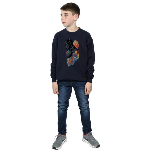 Marvel Boys Black Panther Profil Sweatshirt 9-11 år Marinblå Navy Blue 9-11 Years