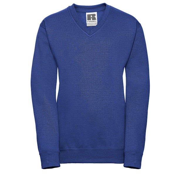 Russell Collection Barn/Barn V-hals Sweatshirt 9-10 år Bright Royal Blue 9-10 Years