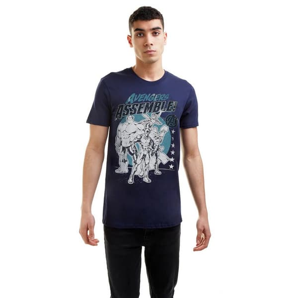 Avengers Assemble T-shirt för män, marinblå Navy M