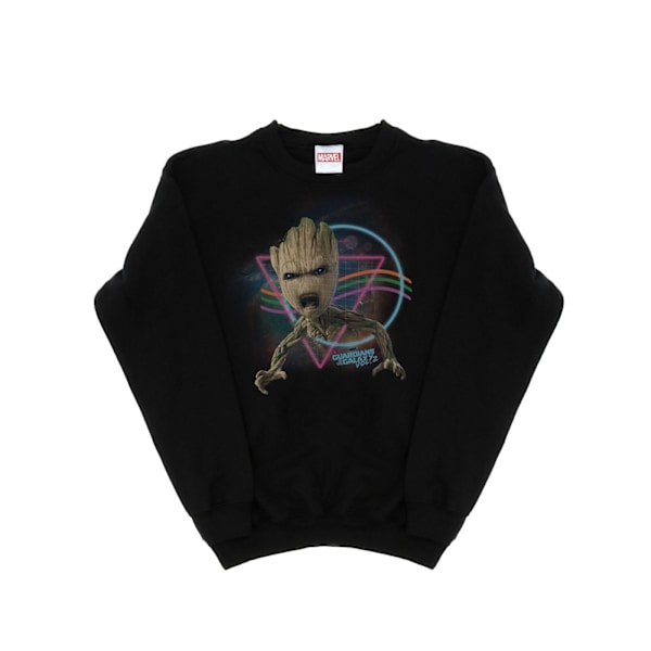 Marvel Boys Guardians Of The Galaxy Neon Groot Sweatshirt 5-6 år Black 5-6 Years