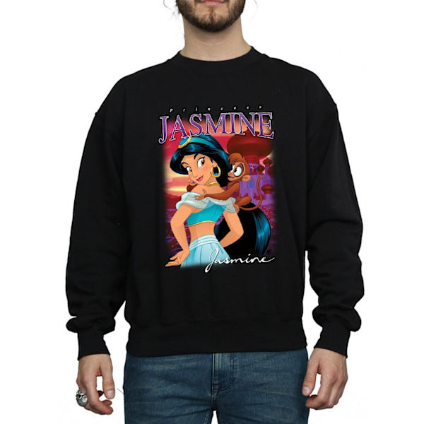 Disney Herr Aladdin Prinsessan Jasmine Montage Sweatshirt XXL Svart Black XXL