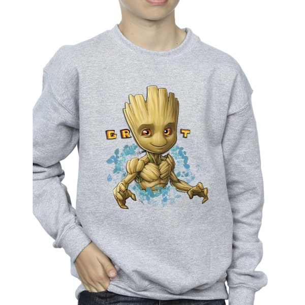 Guardians Of The Galaxy Boys Groot Flowers Sweatshirt 3-4 år Sports Grey 3-4 Years