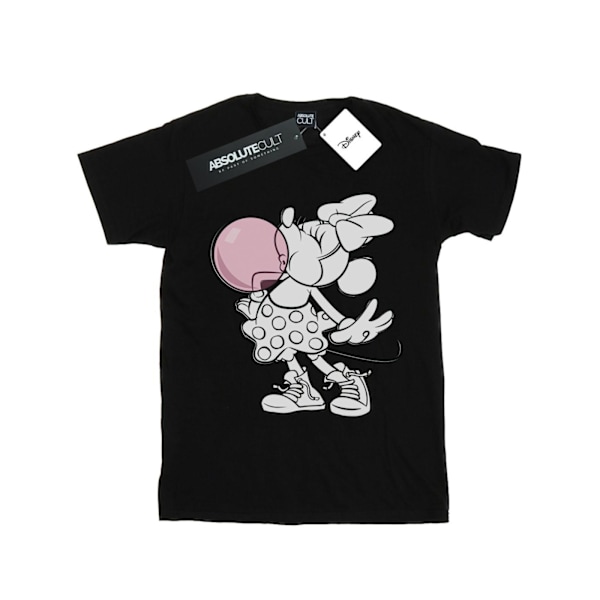 Disney Dam/Kvinnor Minnie Mouse Tuggummi Bubbla Bomull Pojkvän T-shirt Black M