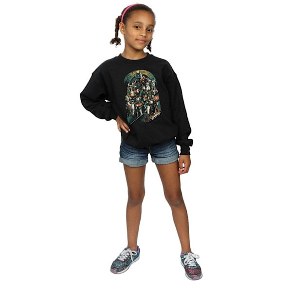 Marvel Girls Avengers Infinity War Team Sweatshirt 7-8 år Blå Black 7-8 Years