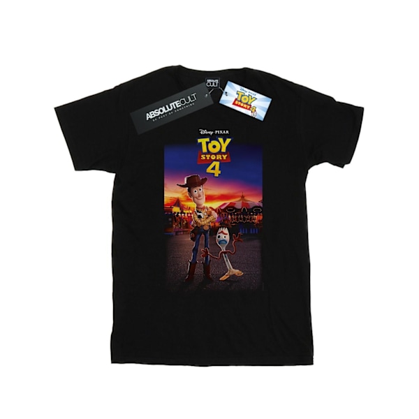 Disney Girls Toy Story 4 Woody och Forky Poster Bomull T-shirt Black 7-8 Years