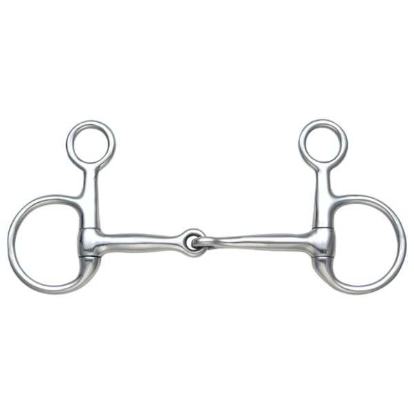 Shires Jointed Horse Hanging Cheek Snaffle Bit 6in Silver Silver 6in