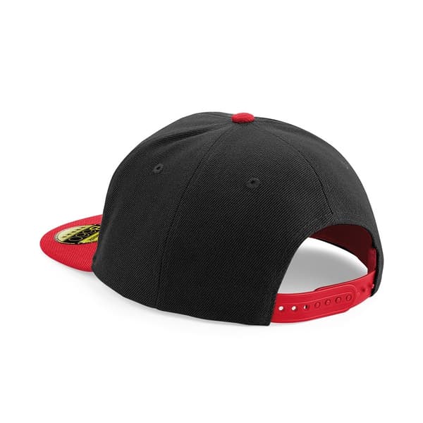 Beechfield Unisex Original Flat Peak Snapback Cap (2-pack) O Black/Classic Red One Size