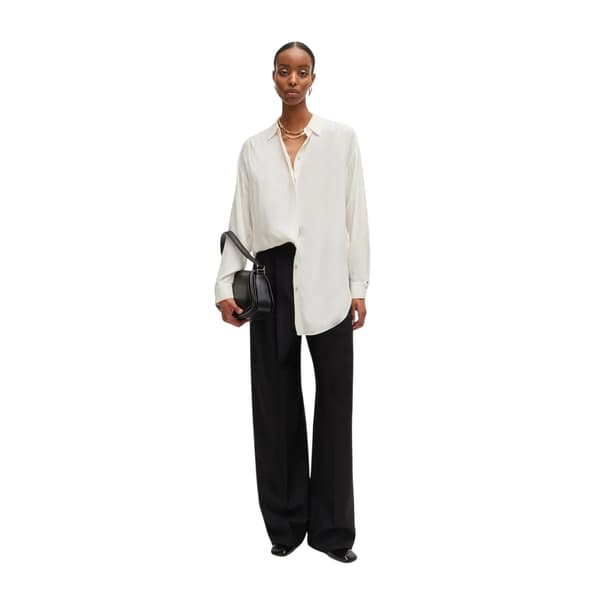 Boss Dam/Dam Benika Långärmad Blus 8 UK Vit White 8 UK