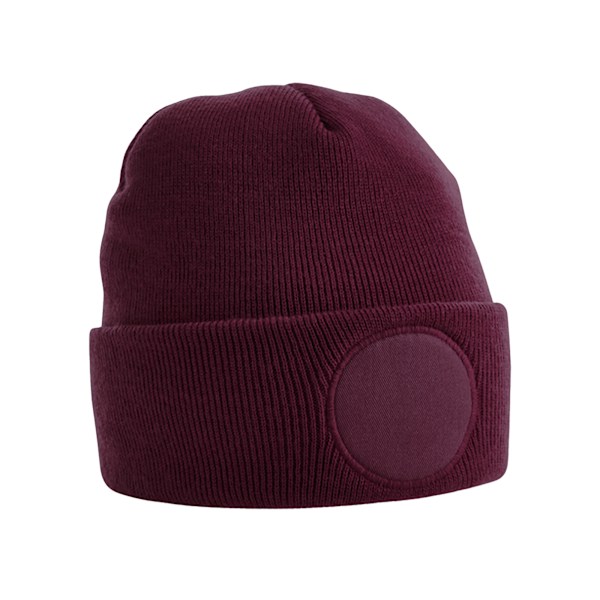 Beechfield Unisex Rundad Patch Cuffed Beanie One Size Burgund Burgundy One Size