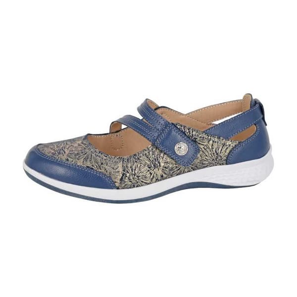 Boulevard Dam/Dam Sparkle Action Läder Touch Fastening Navy 4 UK