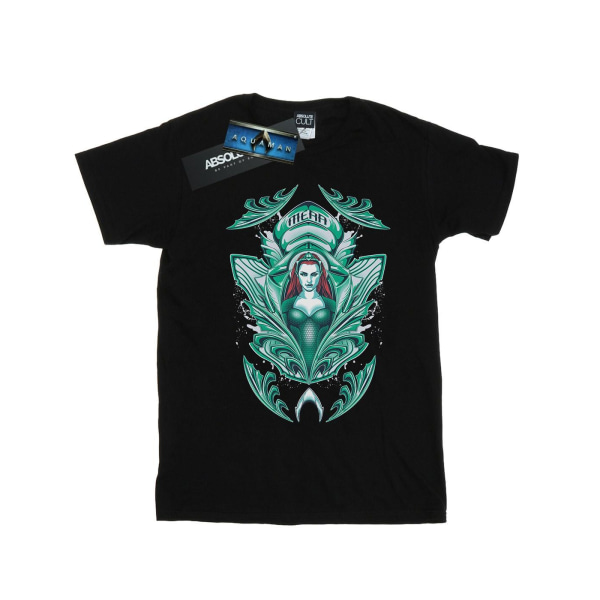 DC Comics Girls Aquaman Mera Crest Cotton T-shirt 12-13 år F Black 12-13 Years