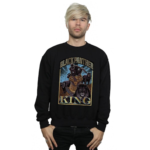 Marvel Herr Svart Panther Homage Sweatshirt L Svart Black L